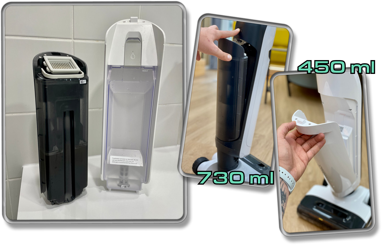 Das sind die beiden Wassertanks des Roborock Flexi Pro