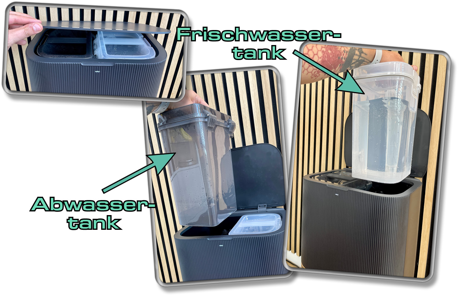 Das sind die beiden in der Station befindlichen Wassertanks des Dreame X30 Ultra