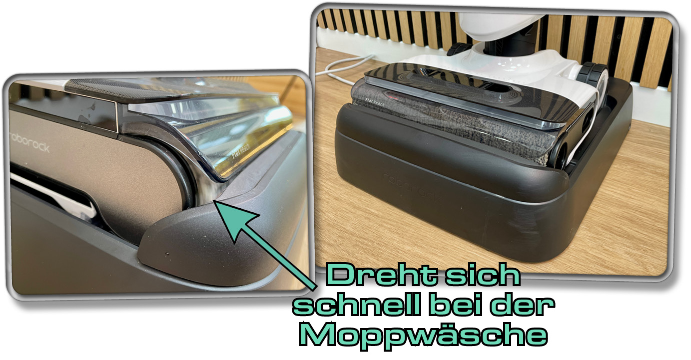 Der Roborock Flexi Pro kann seine Wischrolle mit heißem Wasser auswaschen