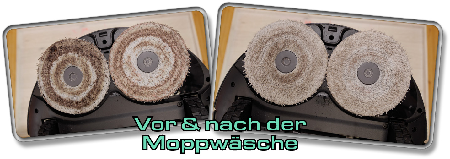 Der Vergleich zeigt, wie gut die Moppwäsche arbeitet