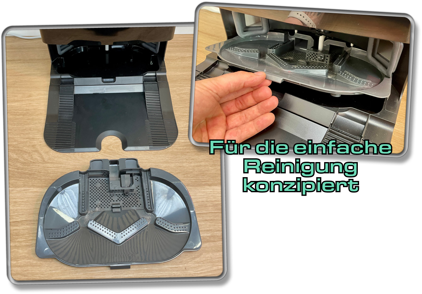 Die Waschschale der Station lässt sich für die manuelle Reinigung einfach entnehmen