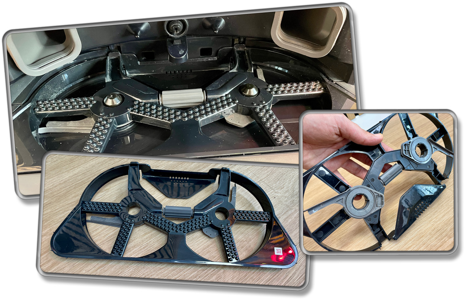 Diese kleinen Wischer reinigen die Station automatisch