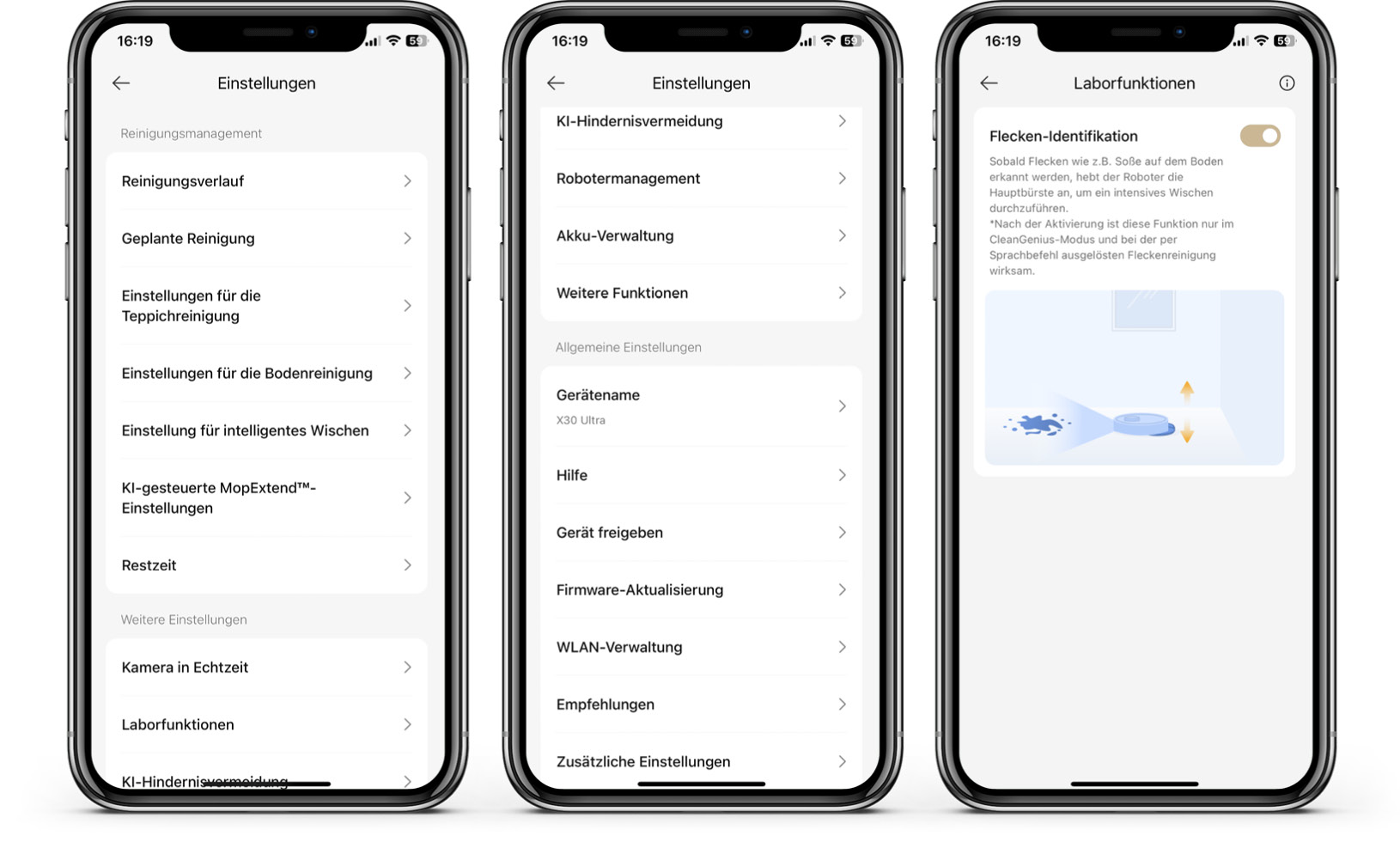 Dreame X30 Ultra - App - Weitere Einstellungen & Protokolle