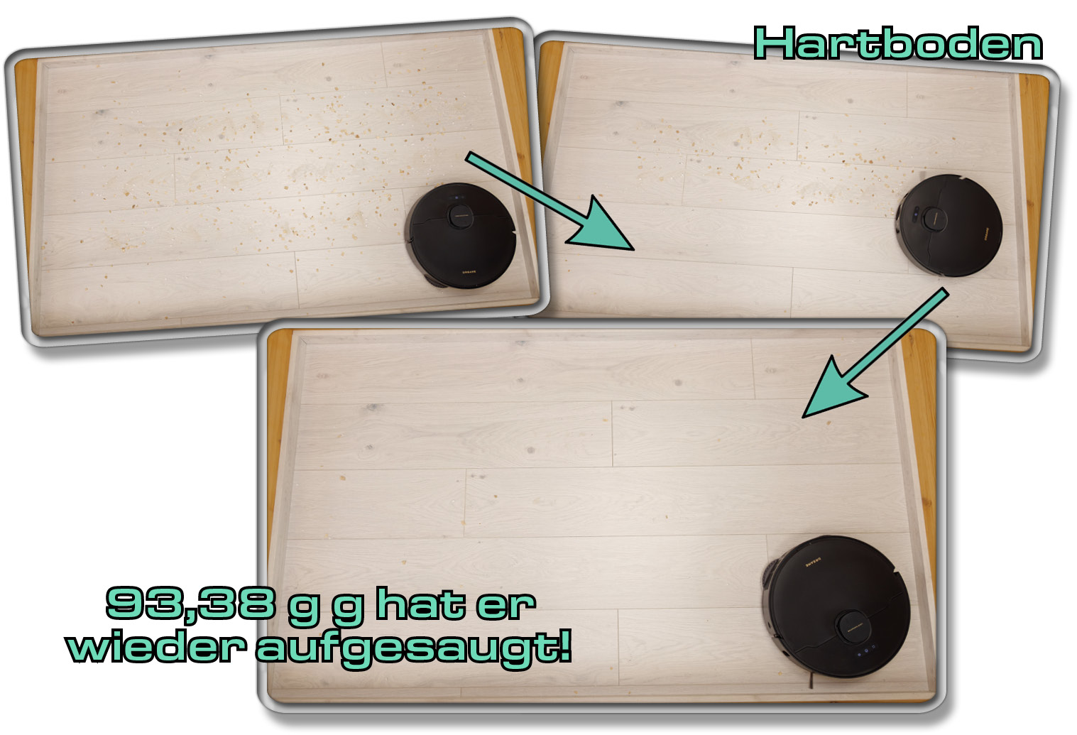 Dreame X30 Ultra - Die gemessene Saugleistung auf Hartboden