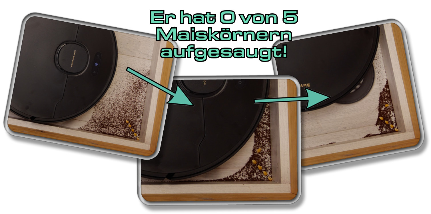 Dreame X30 Ultra - Die gemessene Saugleistung in Ecken