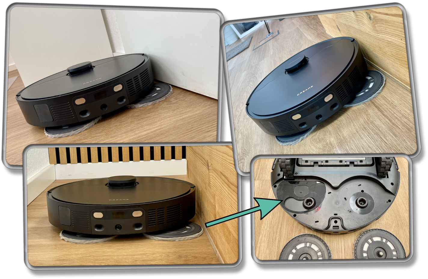 Einer seiner Wischmopps kann er bis an den Rand heran ausfahren