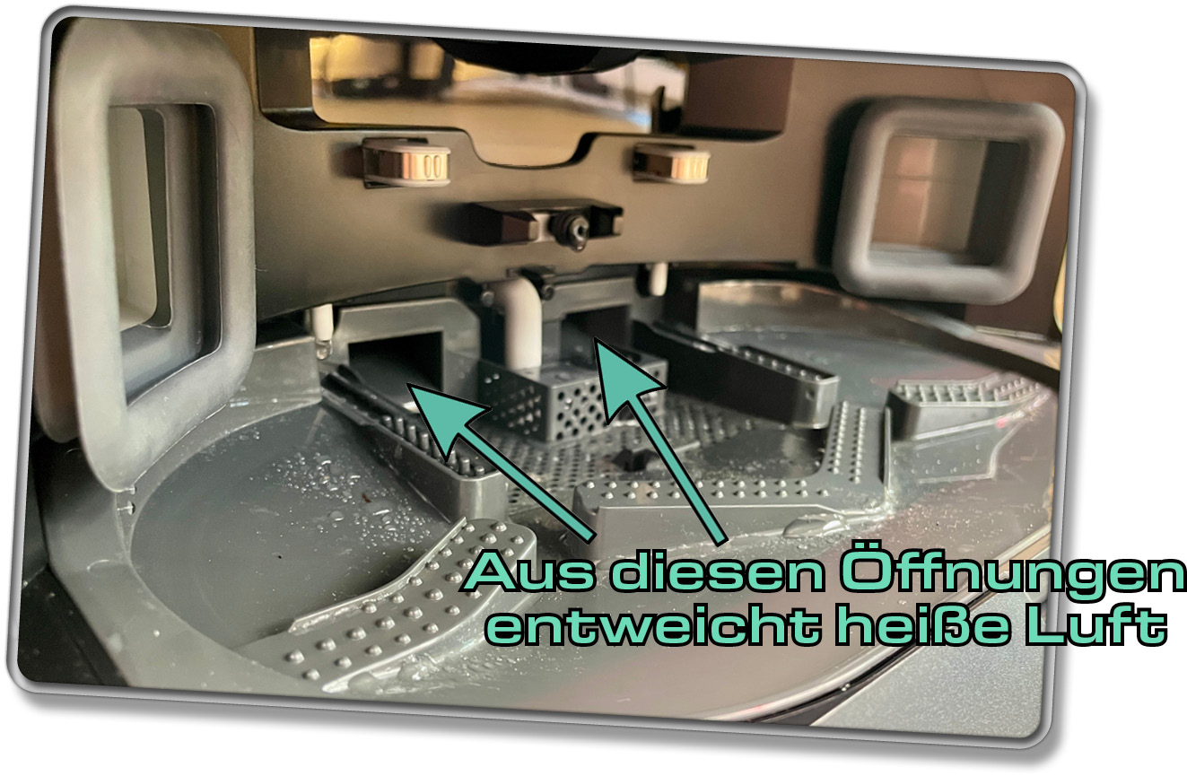 Nach jeder Moppwäsche werden die Wischmopps mit heißer Luft getrocknet