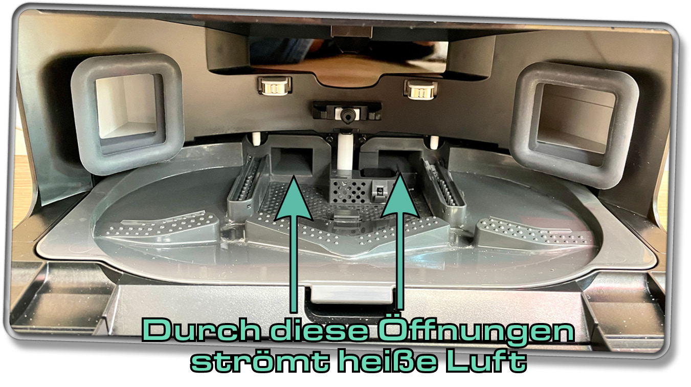 Nach jeder Moppwäsche werden die Wischmopps mit heißer Luft getrocknet