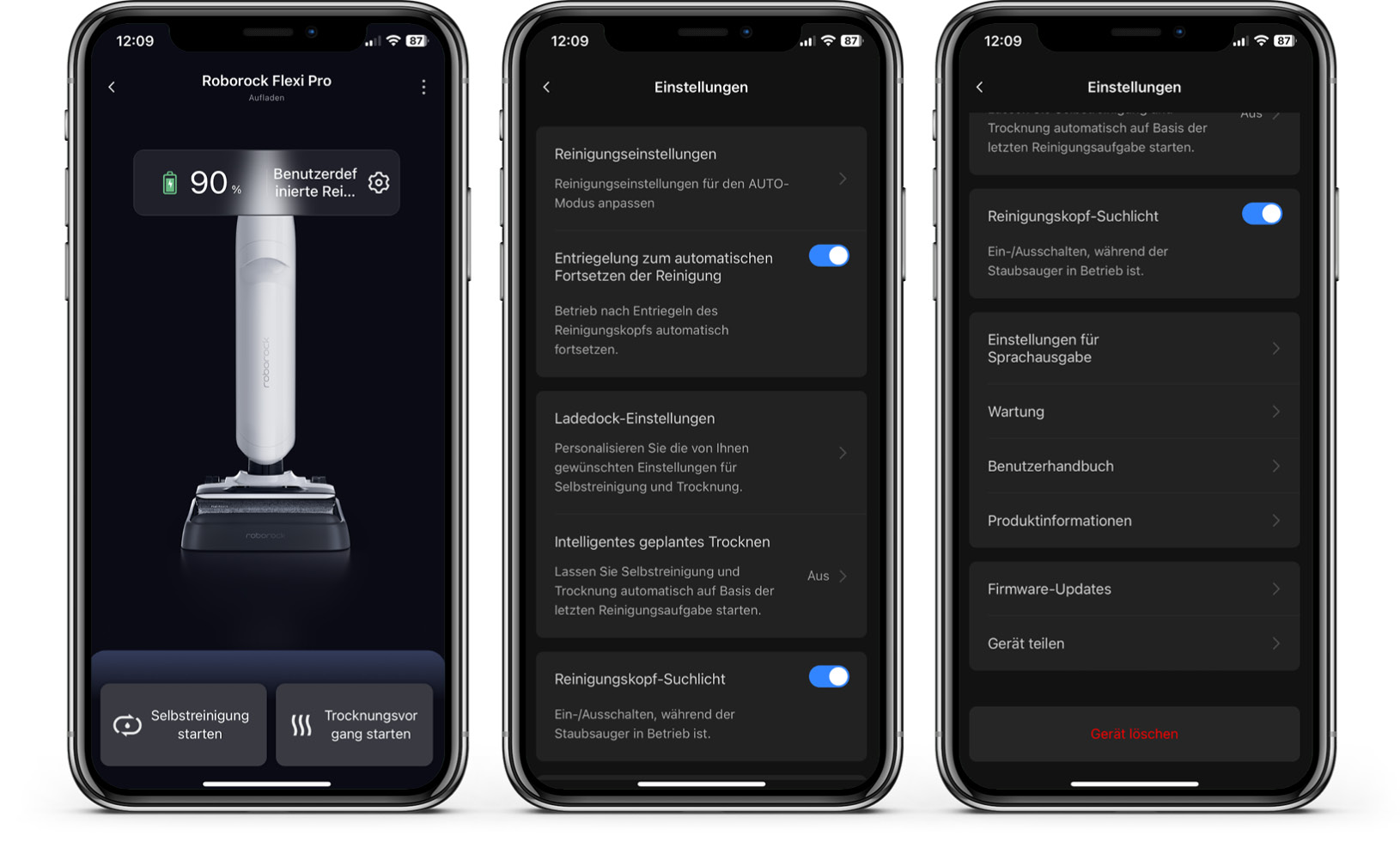Roborock Flexi Pro - App - Funktionsumfang