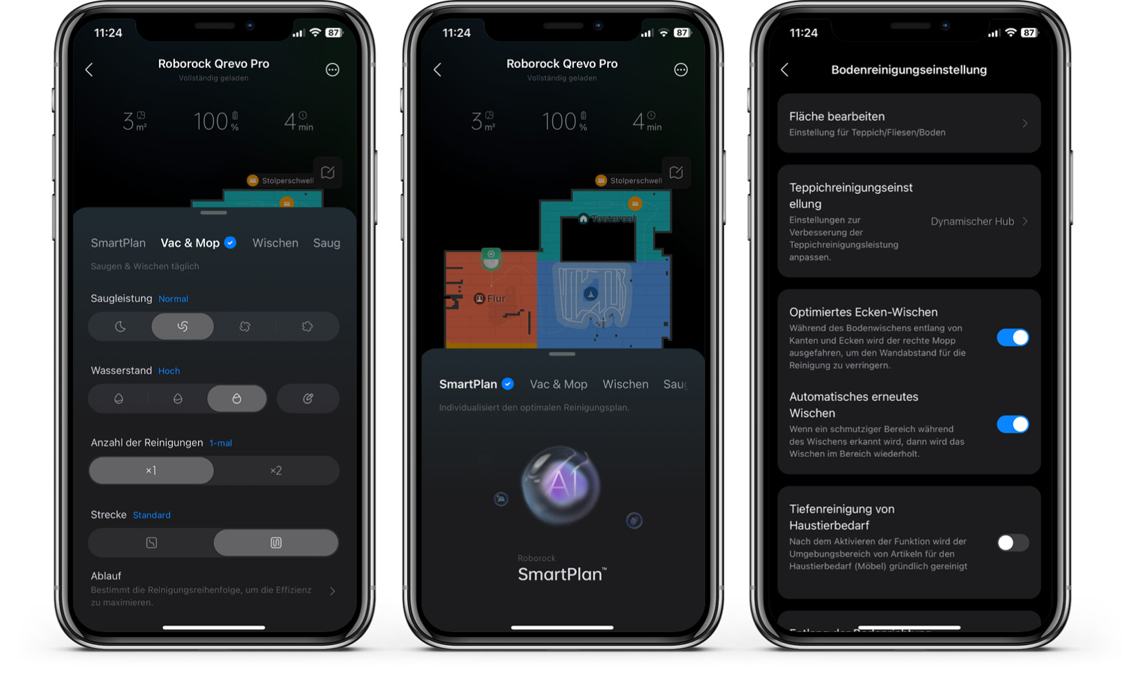 Roborock Qrevo Pro - App - Reinigung