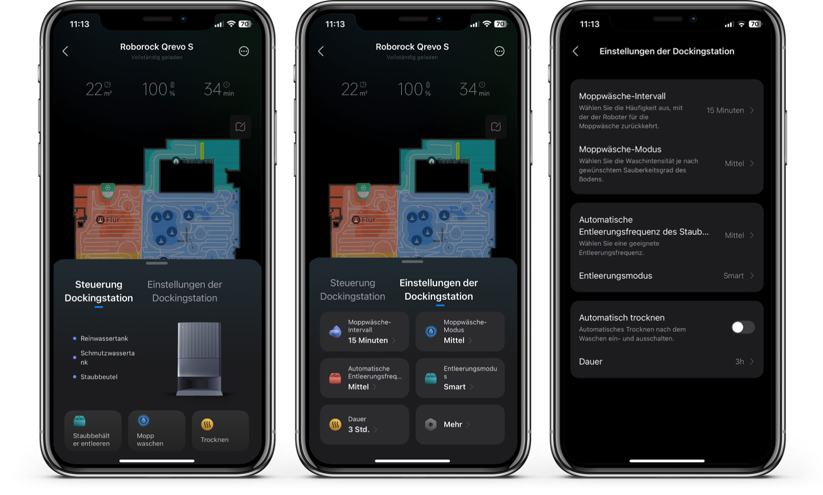 Roborock Qrevo S - App - Station