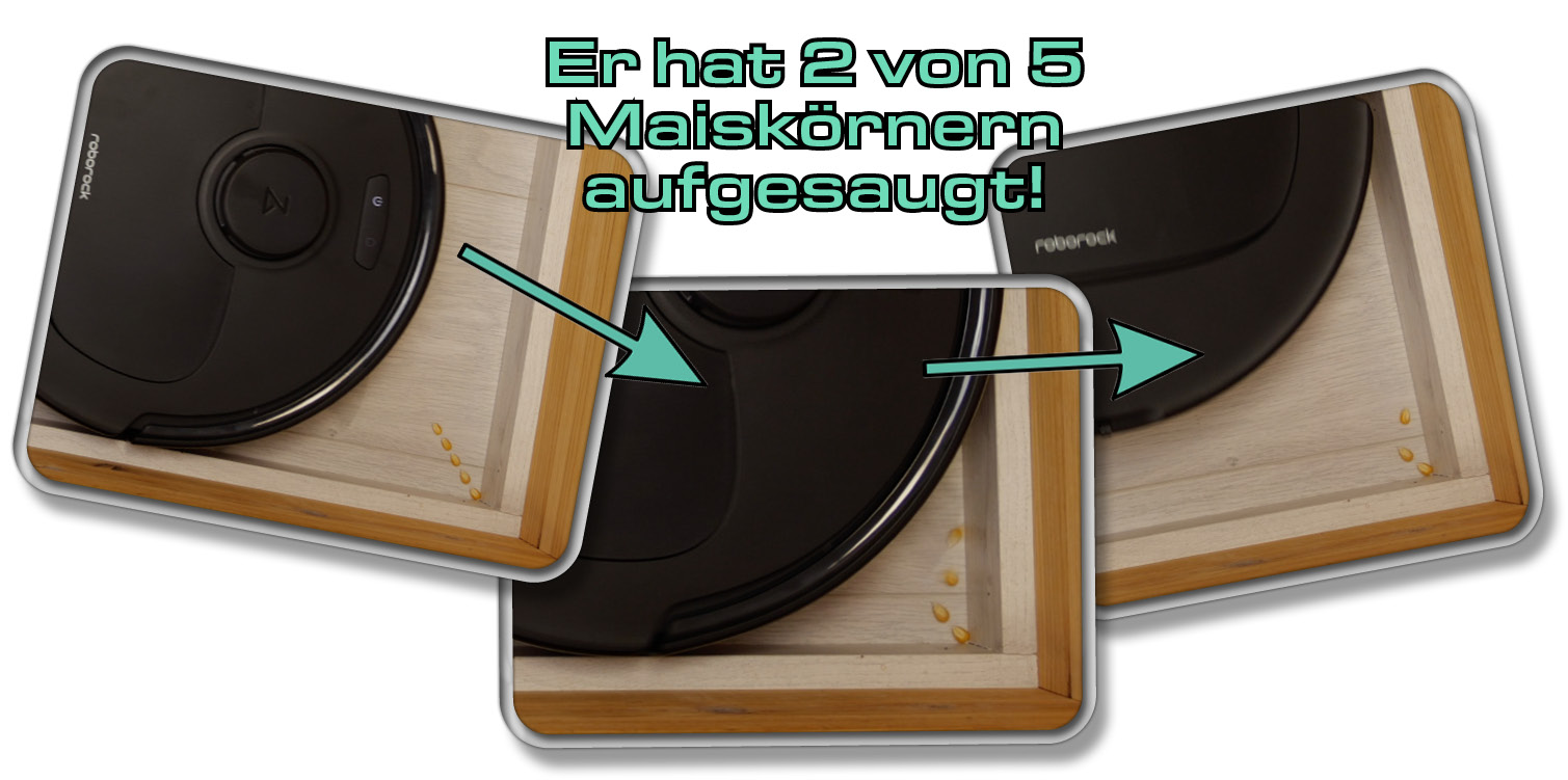 Roborock Qrevo S - Die gemessene Saugleistung in Ecken