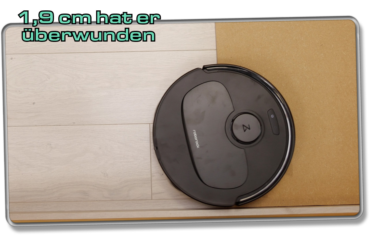 Scharfe Kanten kann er mit einer Höhe von 1,9 cm überwinden