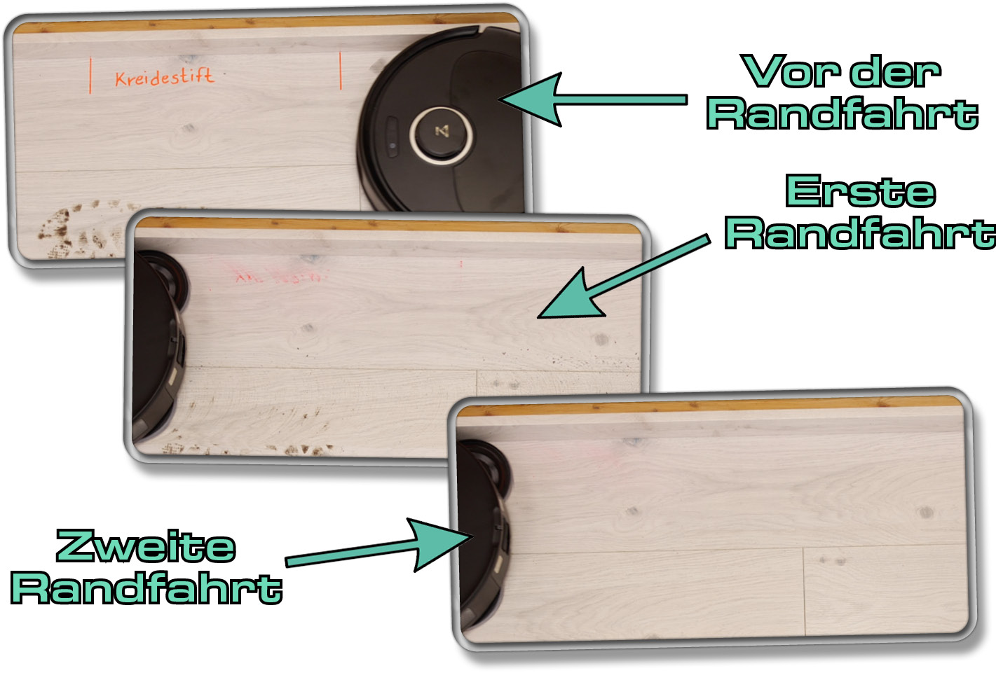 So gut wischt der Roborock Qrevo Pro entlang der Wände