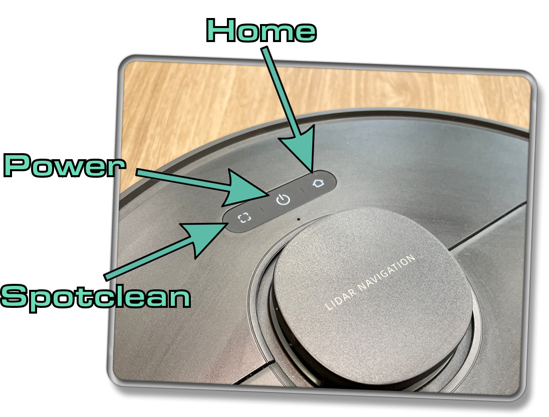 Über diese Tasten wir der Dreame X30 Ultra gesteuert