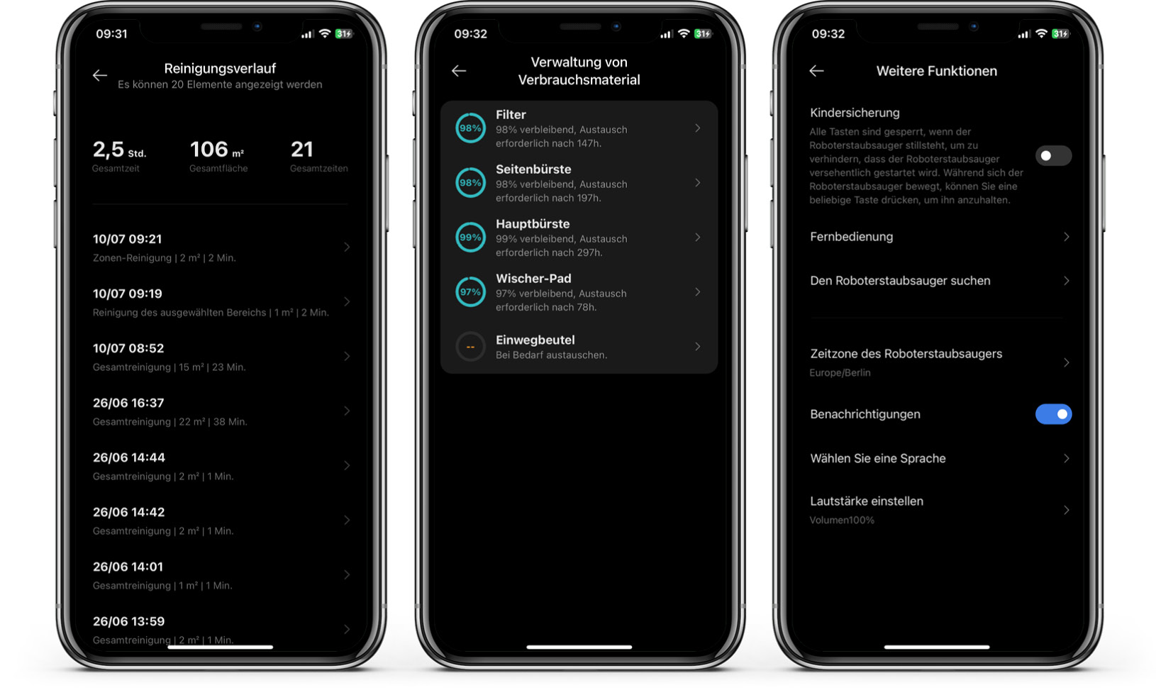 Xiaomi X20+ - App - Einstellungen