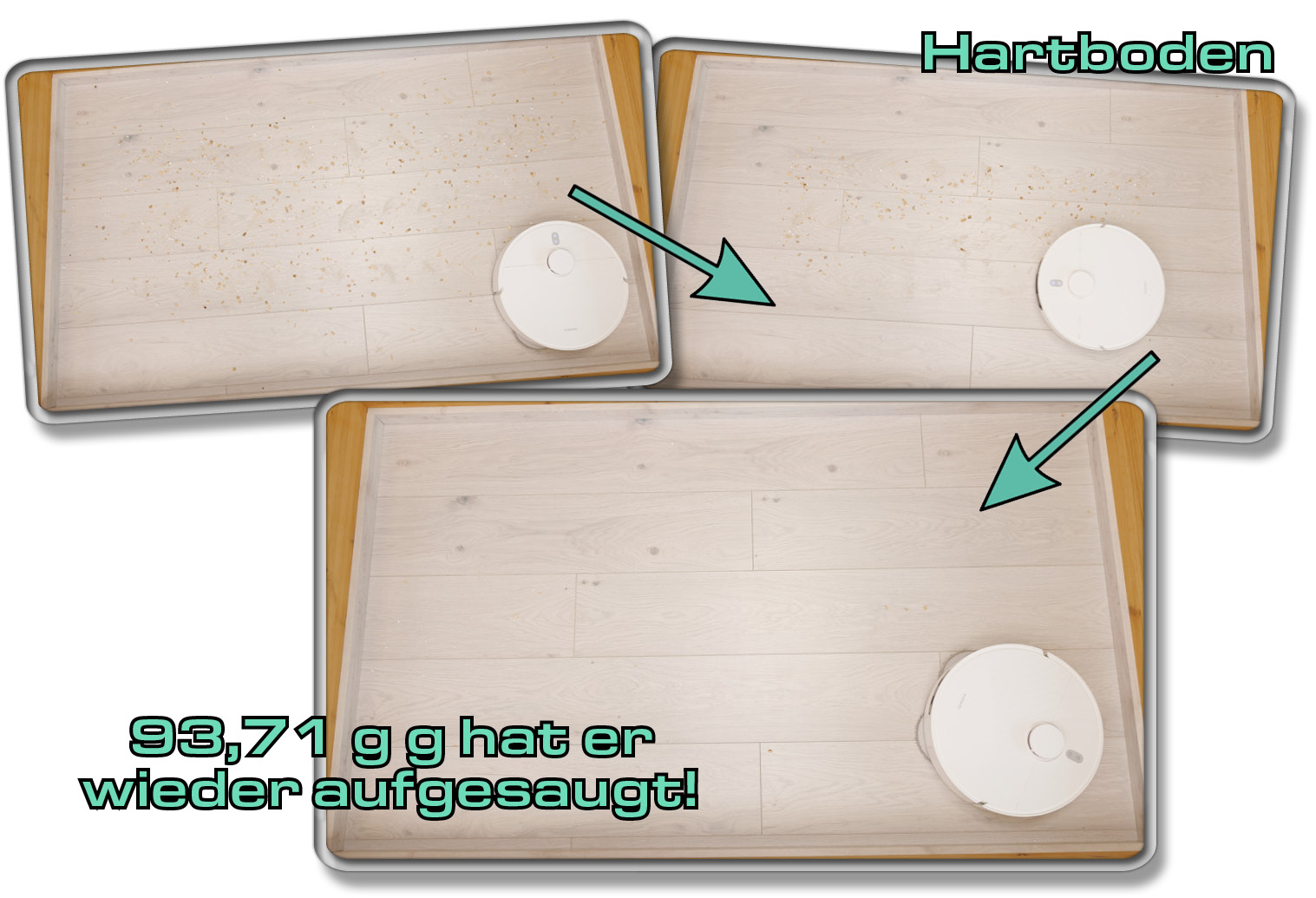 Xiaomi X20+ - Die gemessene Saugleistung auf Hartboden