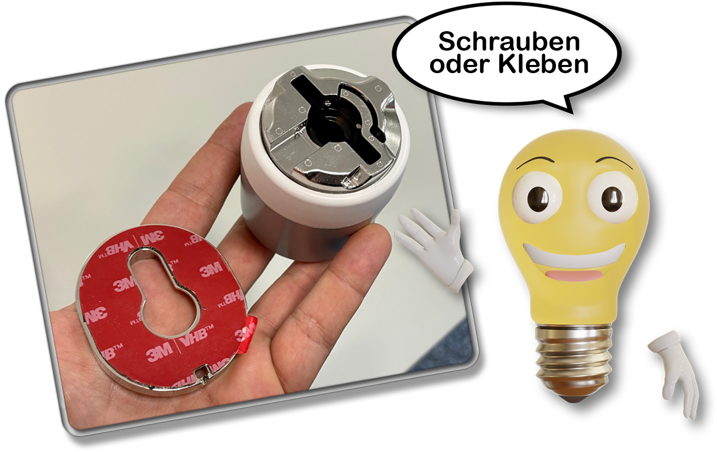 Das Tedee GO kann entweder an die Tür geschraubt oder geklebt werden.