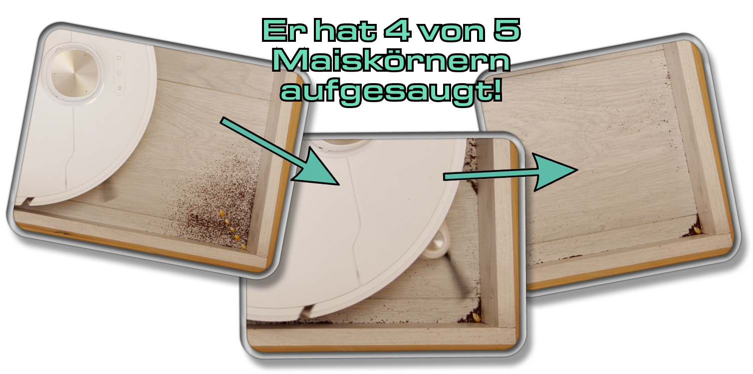 Dreame L40 Ultra - Die gemessene Saugleistung in Ecken