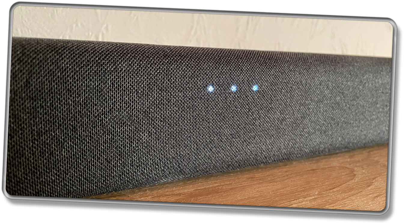 Punkte signalisieren das Einschalten der Soundbar