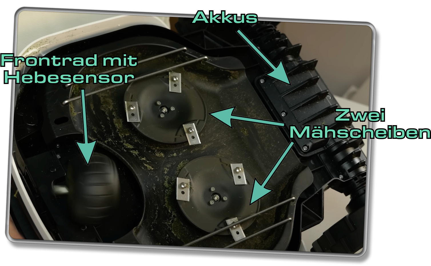 Das befindet sich auf der Unterseite des Mammotion YUKA