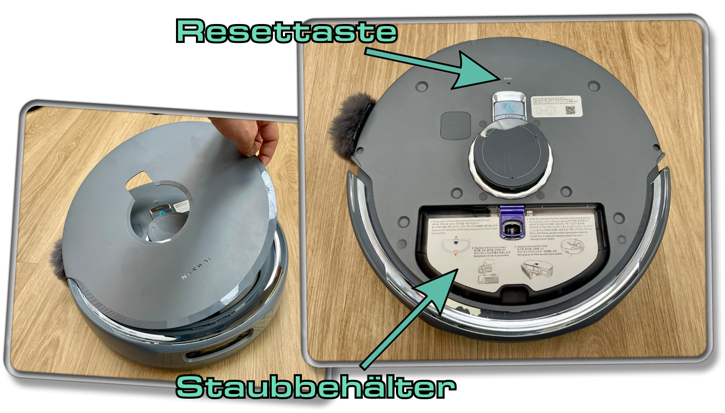 Das findet sich unter der magnetisch haftenden Haube des Narwal Freo Z Ultras