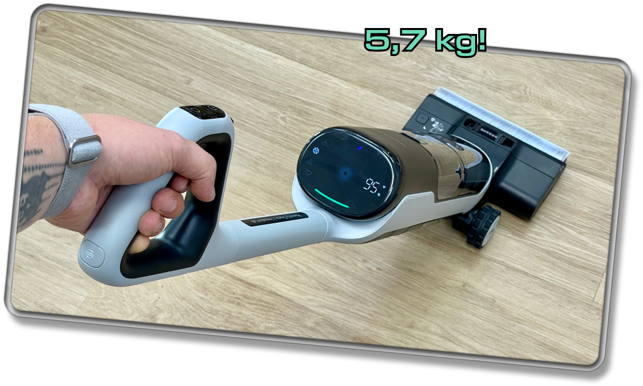 Der Dreame H14 Pro ist stolze 5,7 kg schwer