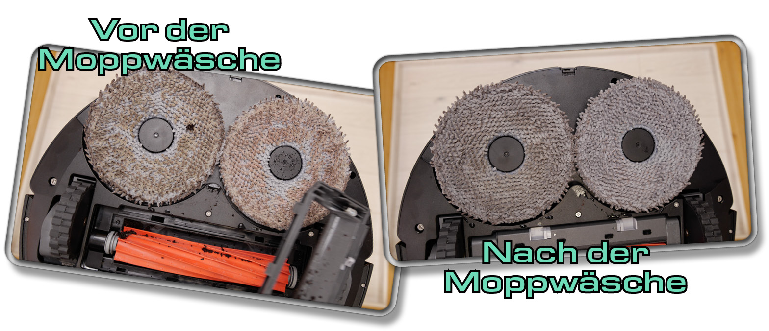 Der Vergleich zeigt, wie gut die Moppwäsche arbeitet