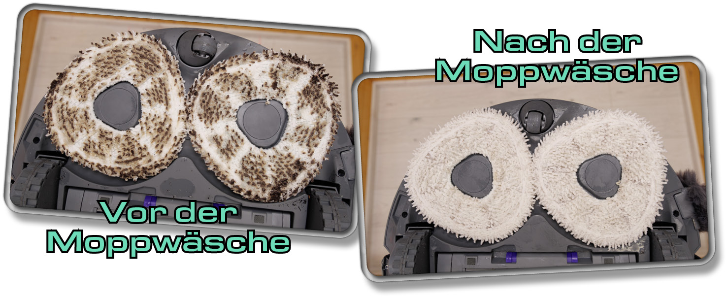 Der Vergleich zeigt, wie gut die Moppwäsche arbeitet