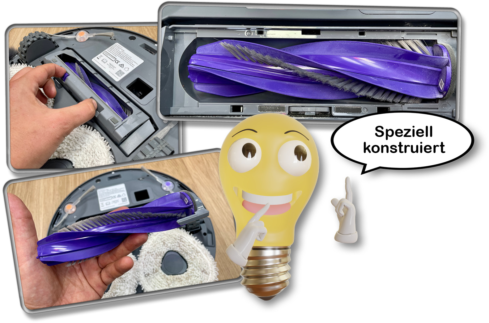 Die Bodenbürste des Narwal Freo Z Ultra ist speziell für die Antihaaraufwicklung konstruiert worden