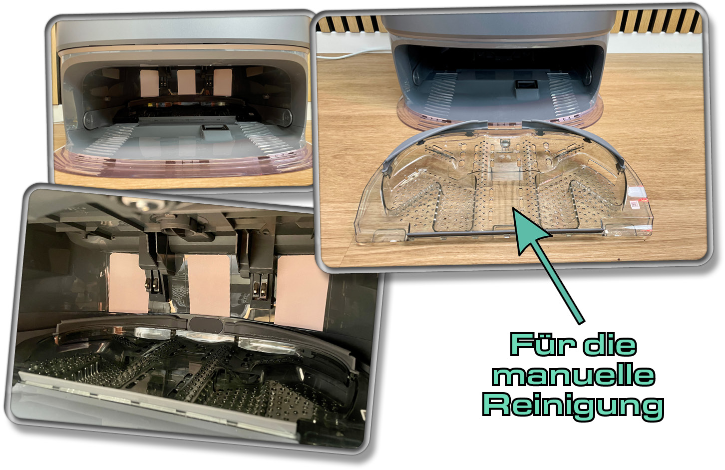 Die Waschschale kann aus der Station entnommen werden