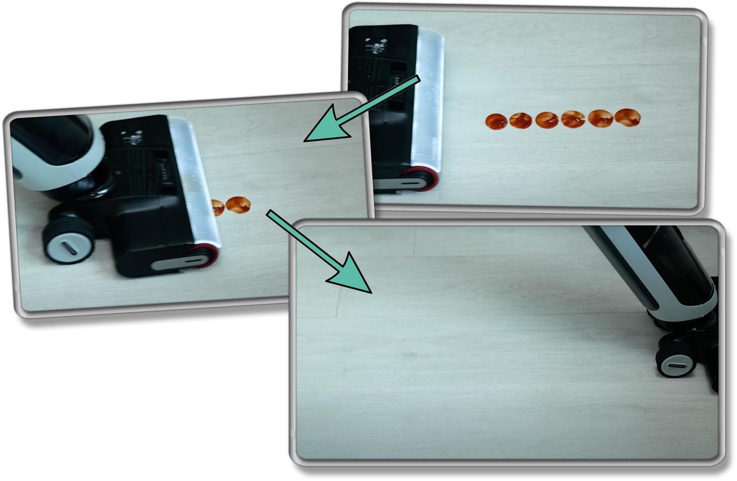 Dreame H14 Pro - Die gemessene Reinigungleistung bei flüssigen Verschmutzungen