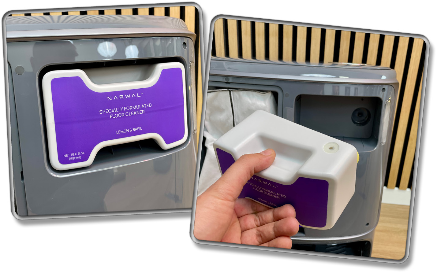 Hier befindet sich ein Reinigungsmitteldosierer