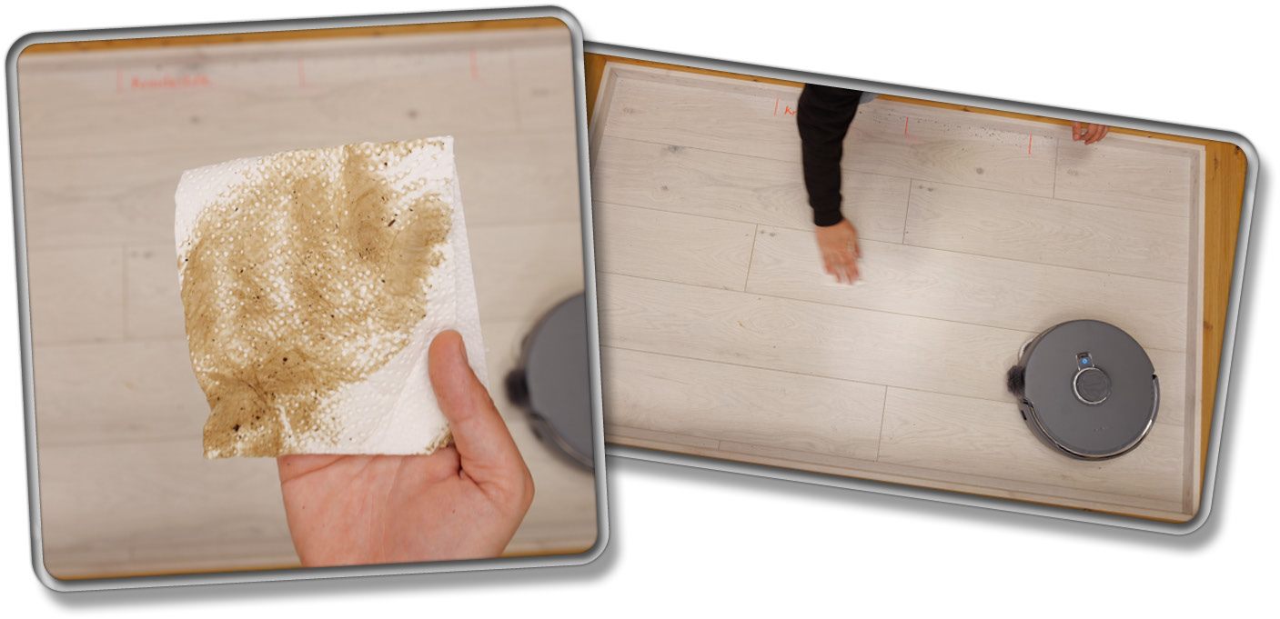 Leider hat der Narwal Freo Z Ultra Spuren nach dem Wischen zurückgelassen