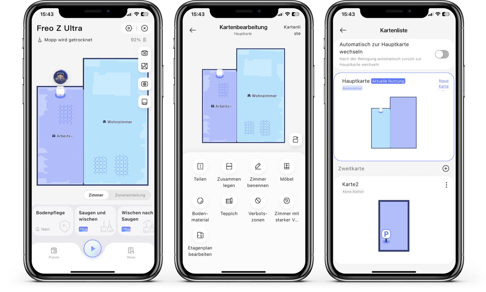 Narwal Freo Z Ultra - App - Karte