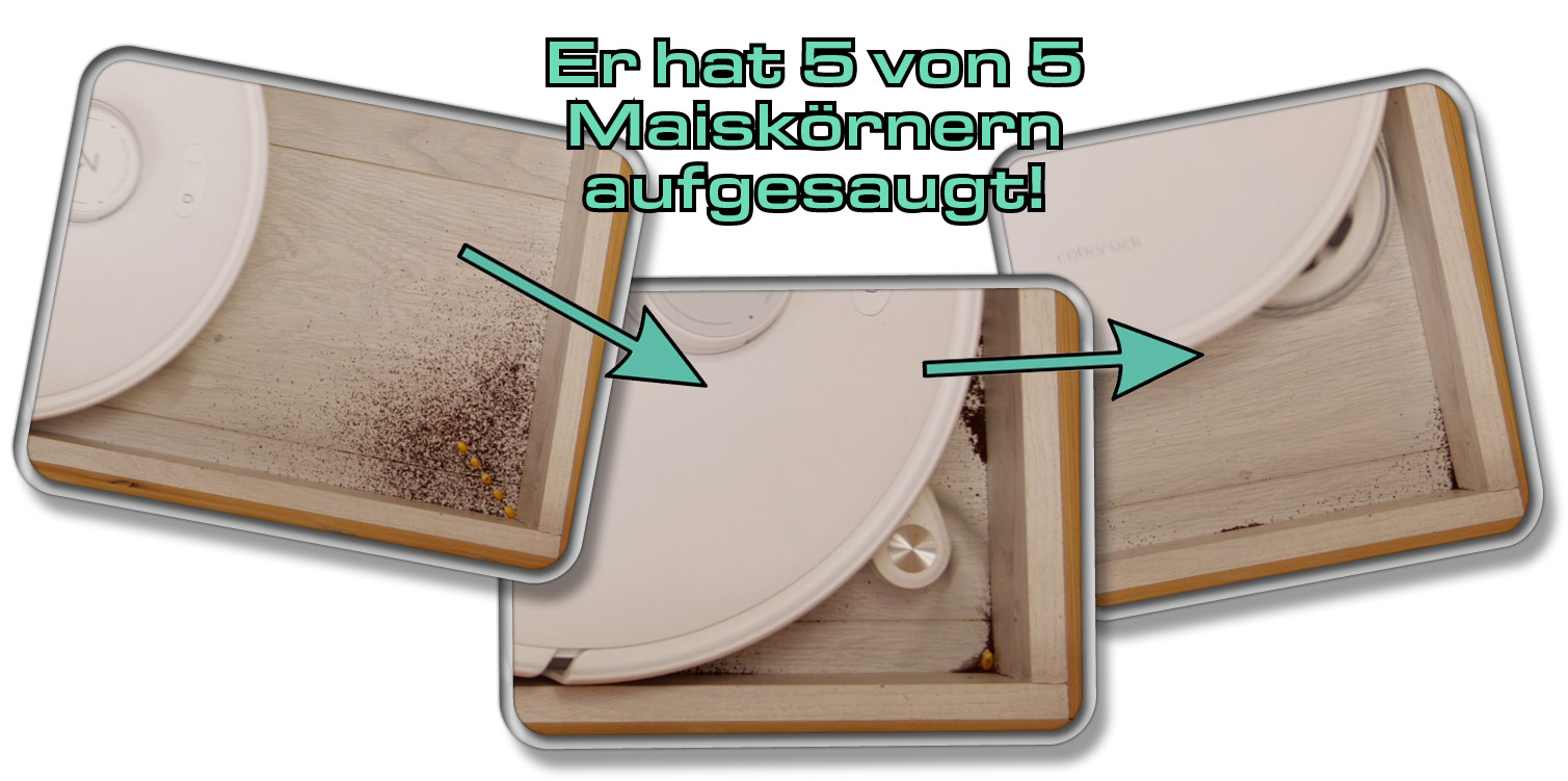 Roborock Qrevo Curv - Die gemessene Saugleistung in Ecken