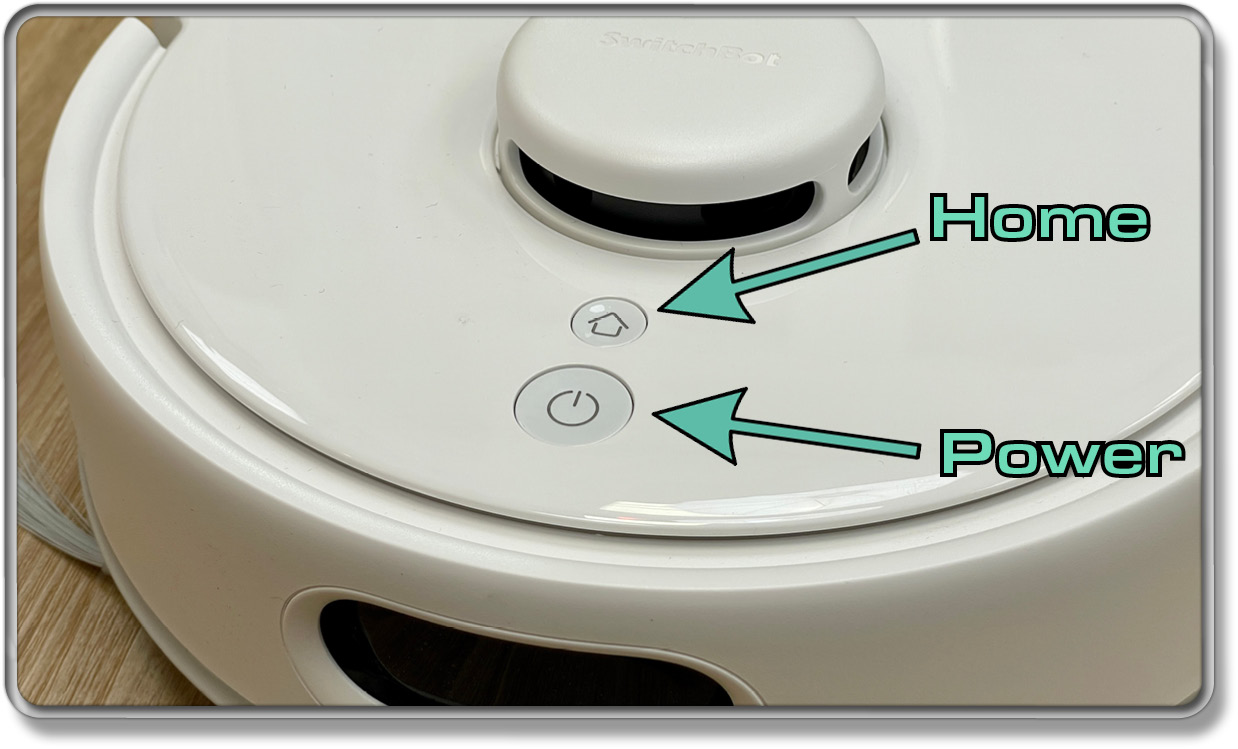 Über diese Tasten wird der SwitchBot K10+ Pro manuell gesteuert