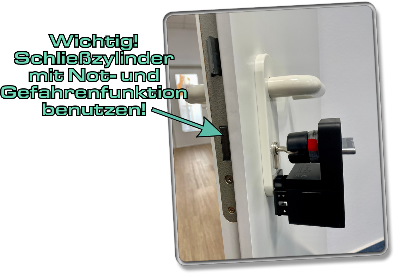 Wichtig ist, dass man einen Schließzylinder mit Not- und Gefahrenfunktion für das SwitchBot Smart Lock nutzt