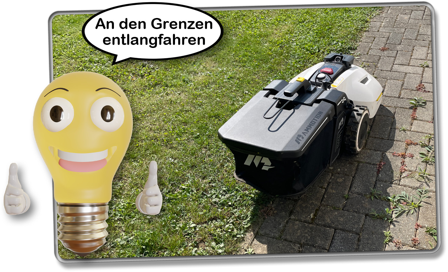 Zonen werden durch die manuelle Steuerung an der Rasenkante entlang erstellt