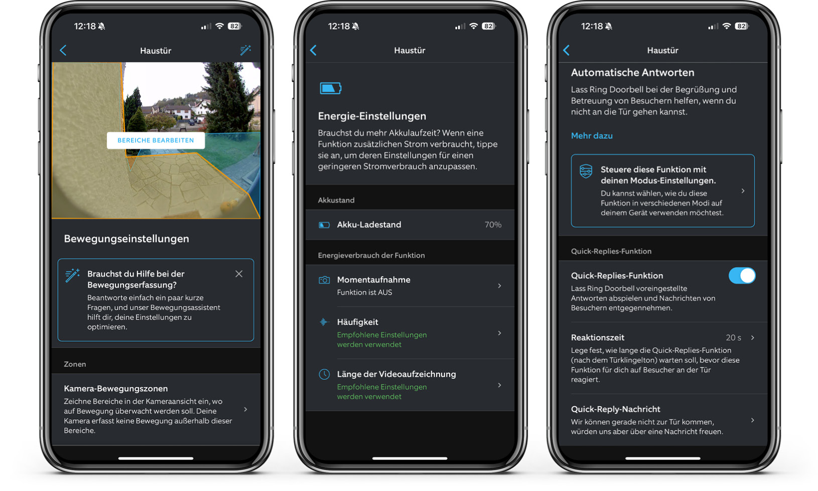 Ring Battery Video-Doorbell - App - Bewegung, Energie, Antworten