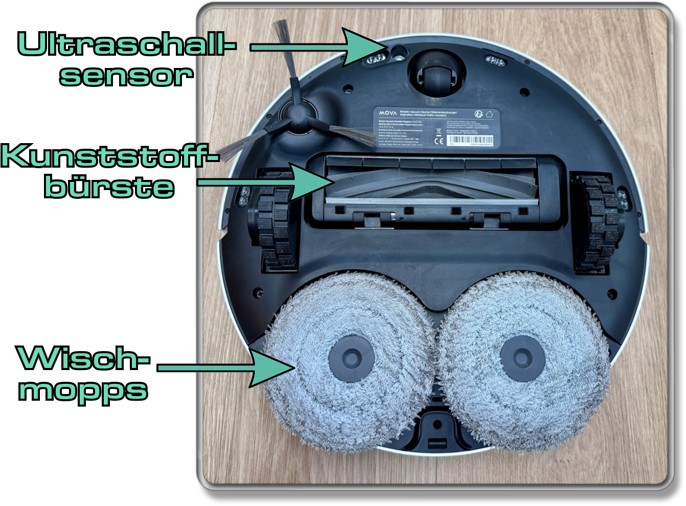 Das befindet sich auf der Unterseite des Mova E30 Ultra