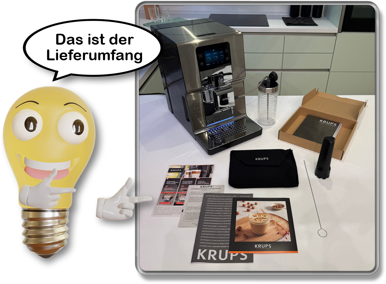 Das ist der Lieferumfang des Krups Intuition Experience+