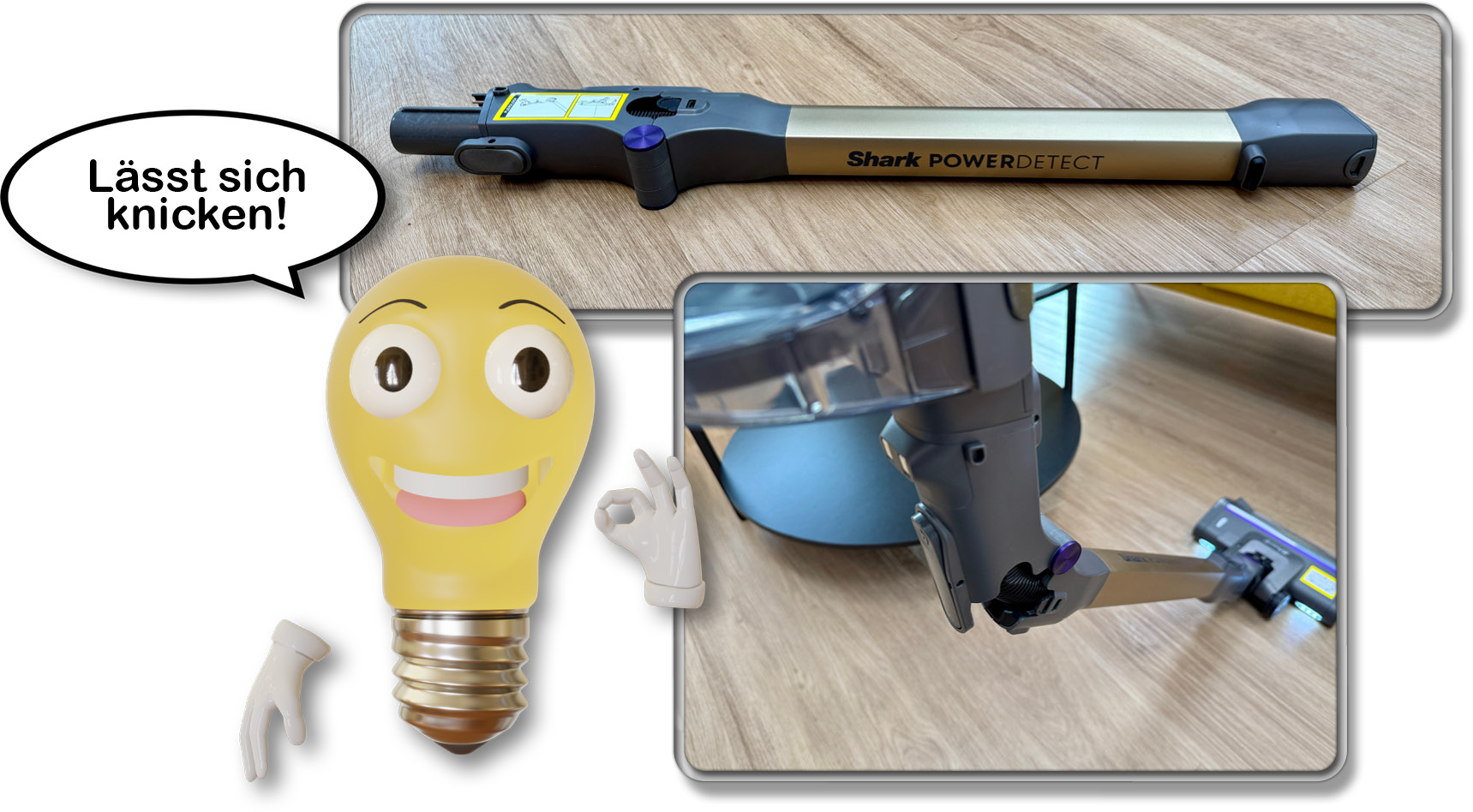 Das mitgelieferte Saugrohr ist nicht nur robust, sondern lässt sich auch knicken