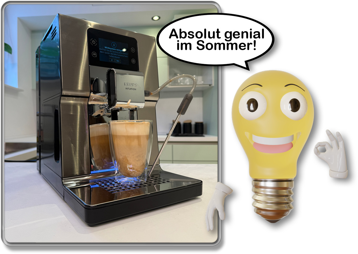 Der Krups Intuition Experience+ Kaffeevollautomat hat ein hervorragend schmeckendes Kaltgetränk zubereitet