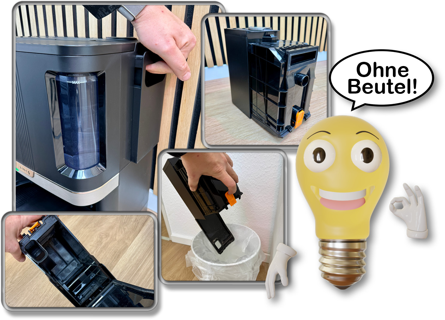 Die Absaugstation des Shark PowerDetect NeverTouch 2-in-1 arbeitet vollständig ohne Beutel