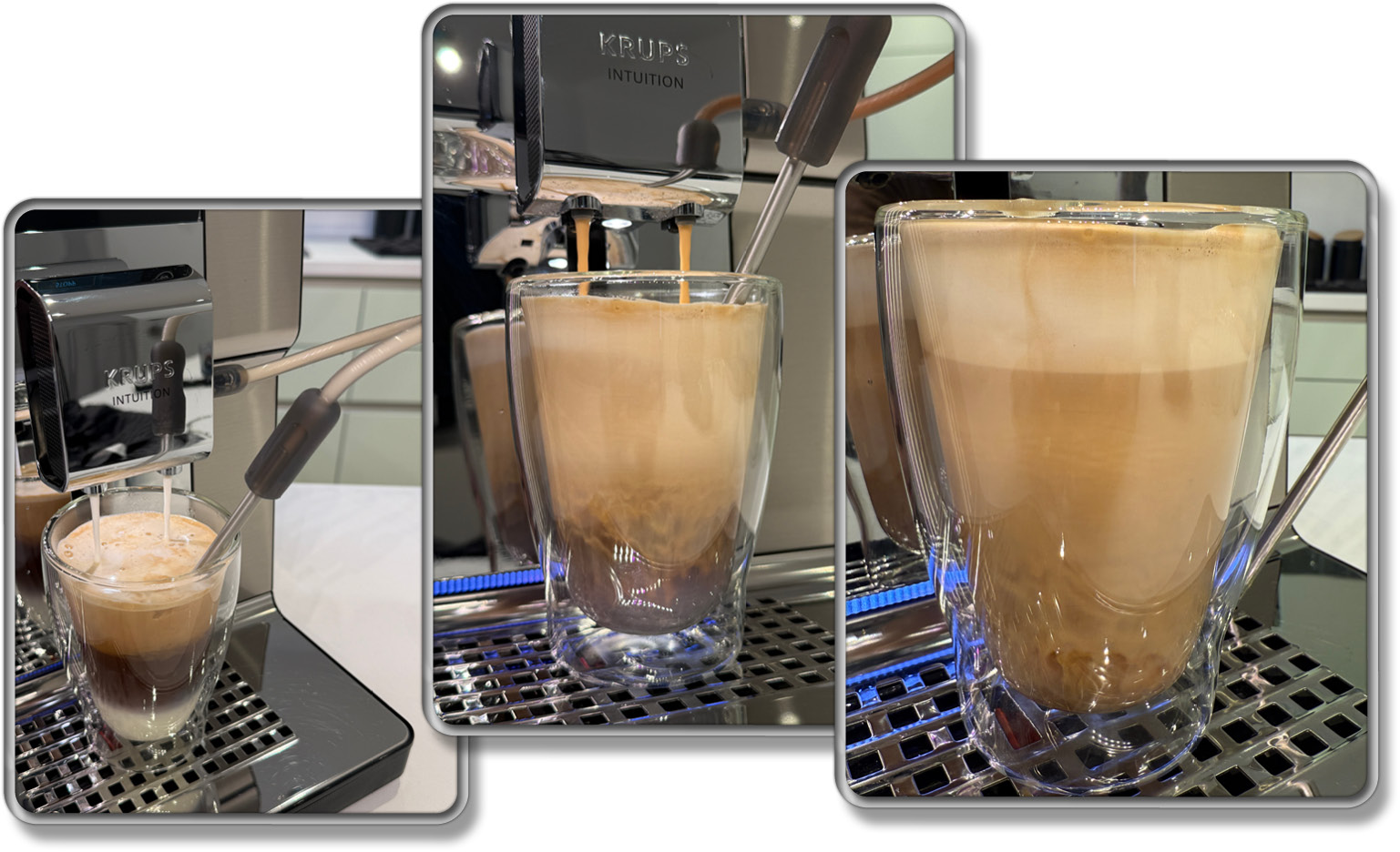 Die Milch und der Kaffee wurden nochmals durch die Maschine gesaugt