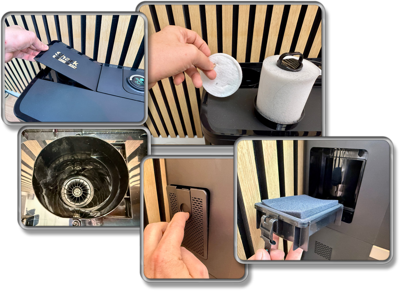 Keine Beutel, dafür jede Menge Filter, die ebenfalls irgendwann getauscht werden müssen.