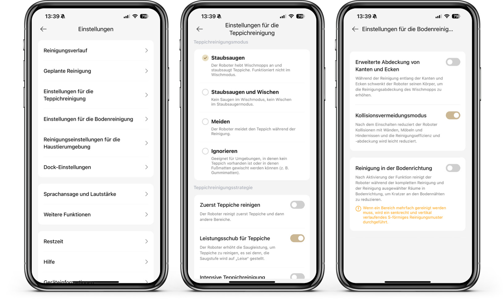 Mova E30 Ultra - App - Einstellungen