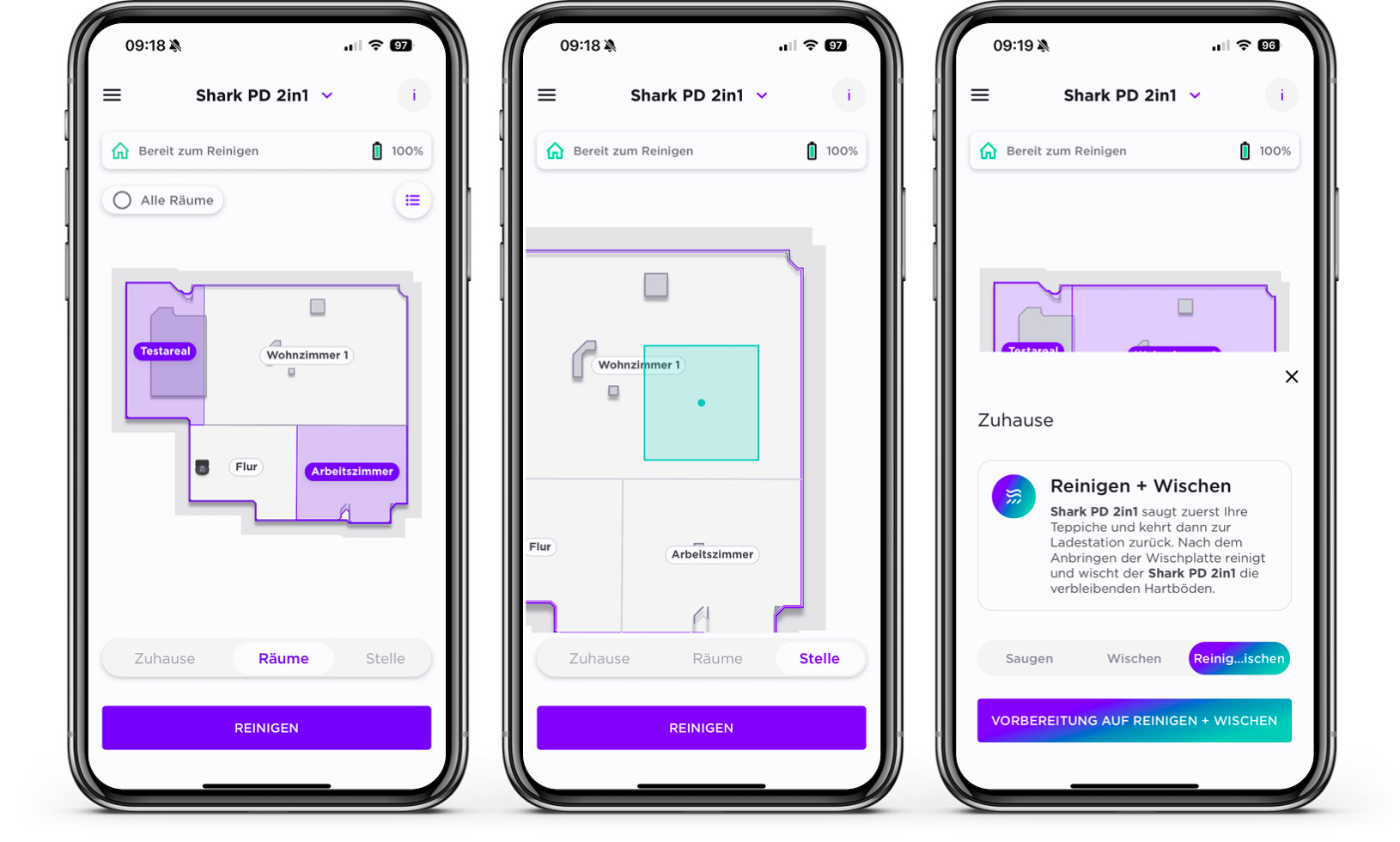 Shark PowerDetect NeverTouch 2-in-1 - App - Reinigung