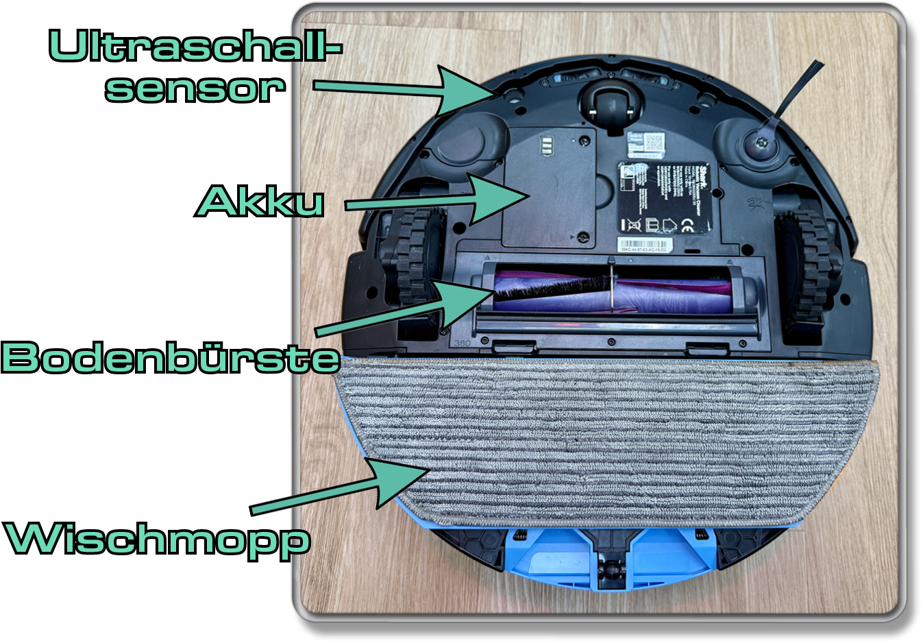So sieht der Shark PowerDetect NeverTouch 2-in-1 auf der Unterseite aus